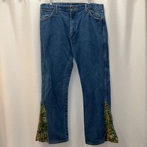 Wranglers 1990s homemade hippie flare jeans